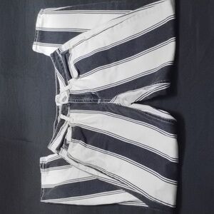 BDG Black White Stripe Denim Mom Jeans Waist Size 24 Straight Leg High Waist